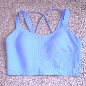 Lululemon Like a Cloud Ribbed Longline Bra, D/DD Cup Poolside $68